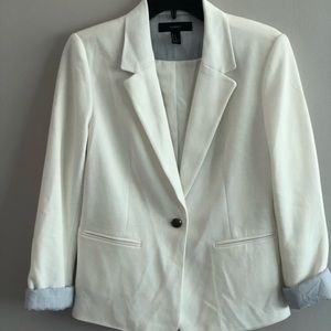 White Boyfriend-fit Blazer Medium